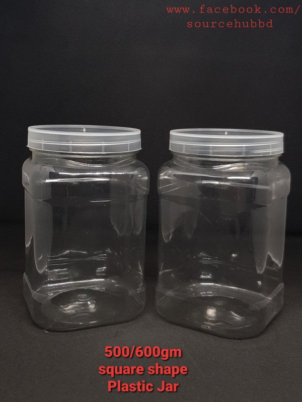 500gm Square Shape Plastic Jar