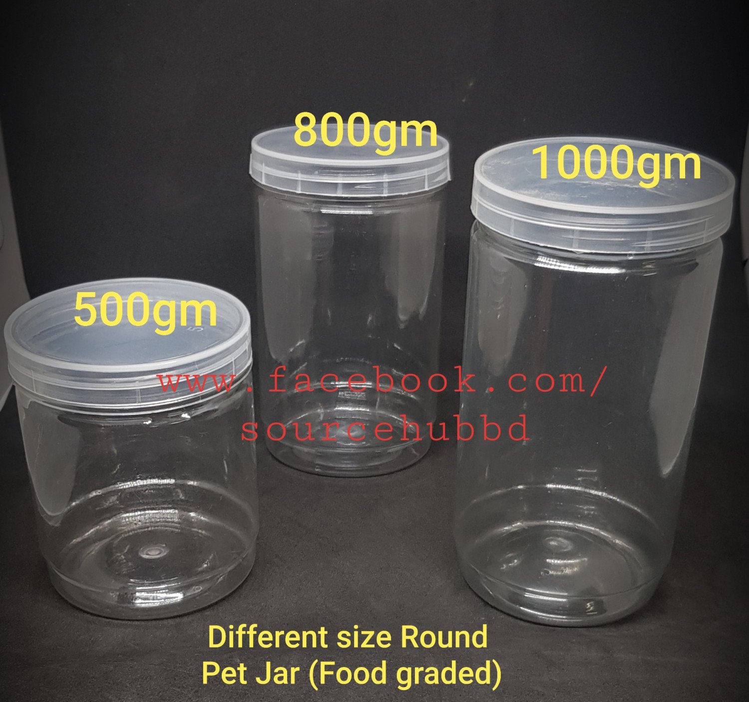 1000gm Round Pet Jar