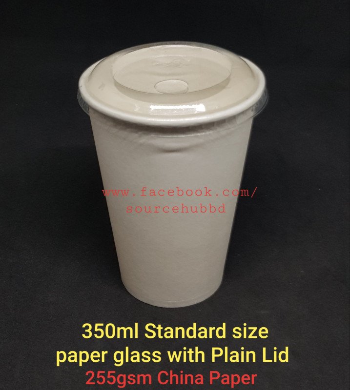 350ml Glass with Plain Lid