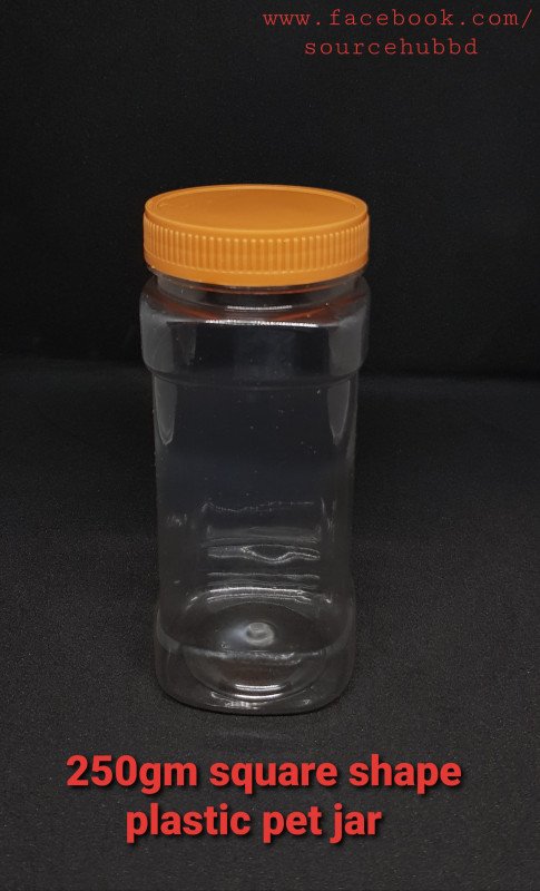 250ml Square Shape Pet Jar