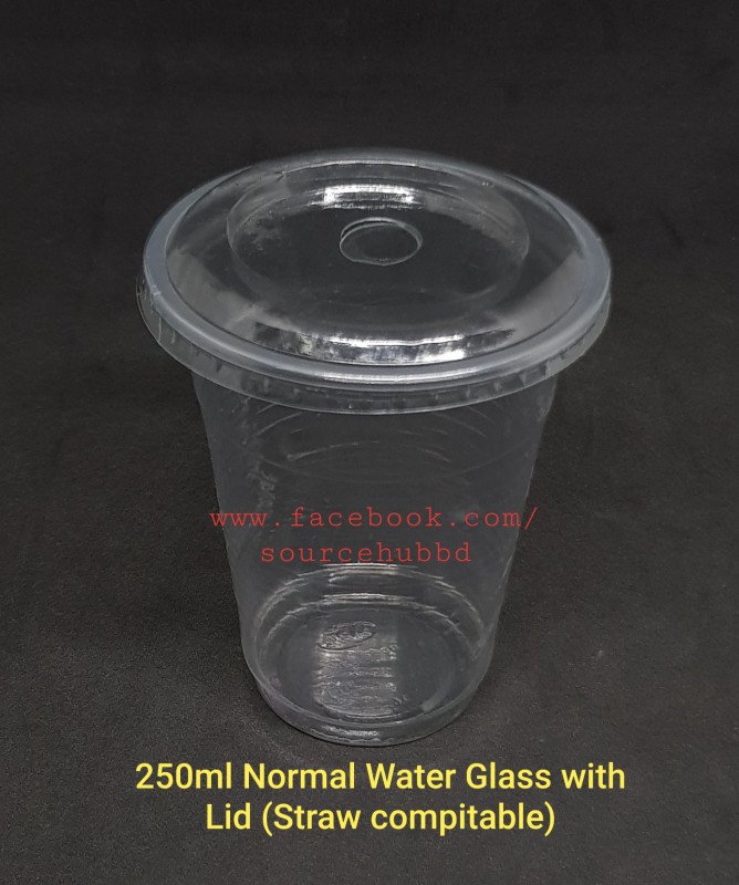 250ml Normal Glass with  Plain Lid